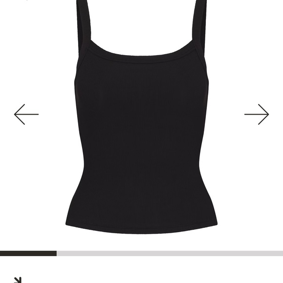 SKIMS Black Fitted Sleeveless Tank Top - Picture 1 of 1